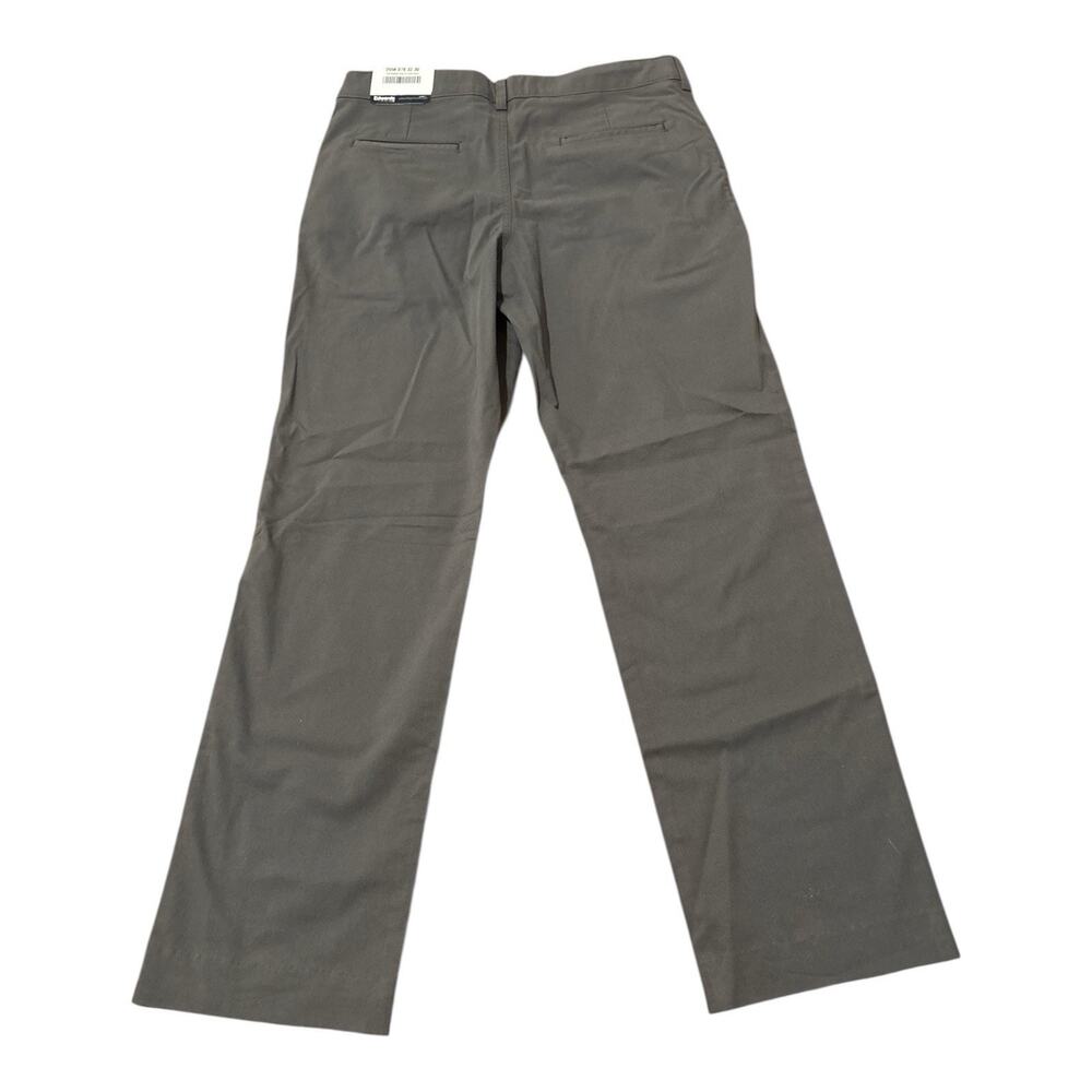 NWT Edwards Stretch Men's Gray Chino Pants Flat Front Straight Leg 32 - Picture 2 of 6